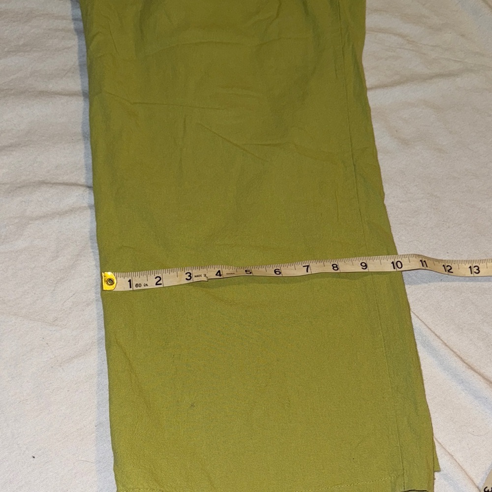 Cotton: boho Green Wide-Leg Pants. Stretch waistband Sz M - Picture 8 of 8
